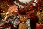 VEIOZĂ FEATHER PALM RUSTY RED 60 CM BAZA AURIE