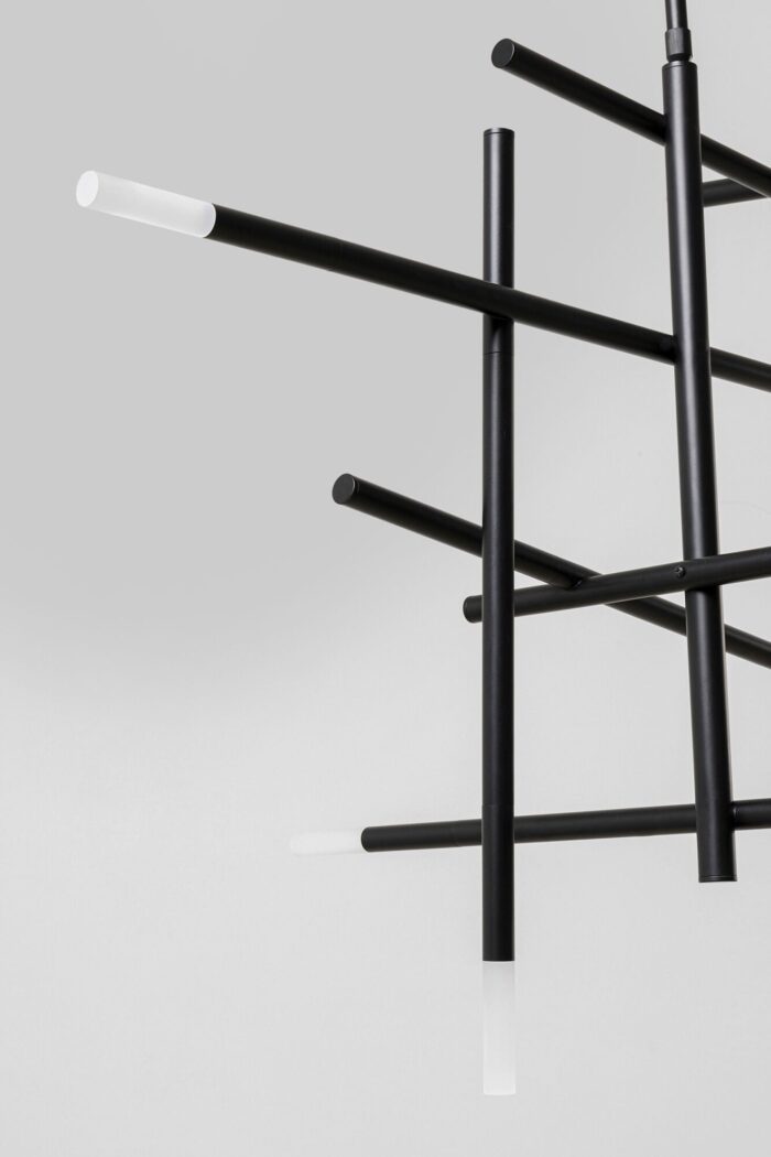 LUSTRĂ NEAGRĂ DIN OȚEL STICKS SCHWARZ 125X170 CM