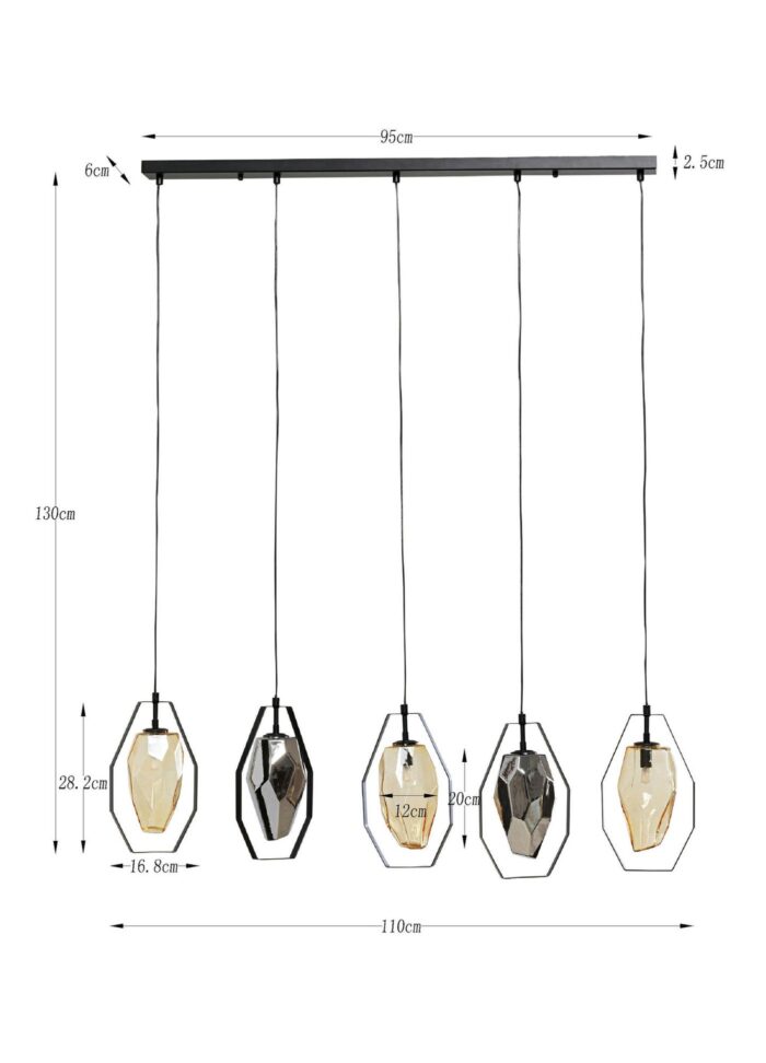 PENDUL DIAMOND FEVER DINING NEGRU 110CM