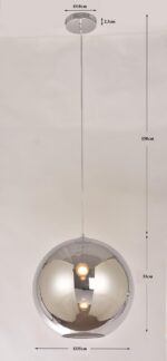 LUSTRĂ TIP PENDUL CALDAIA SILVER Ø35 CM