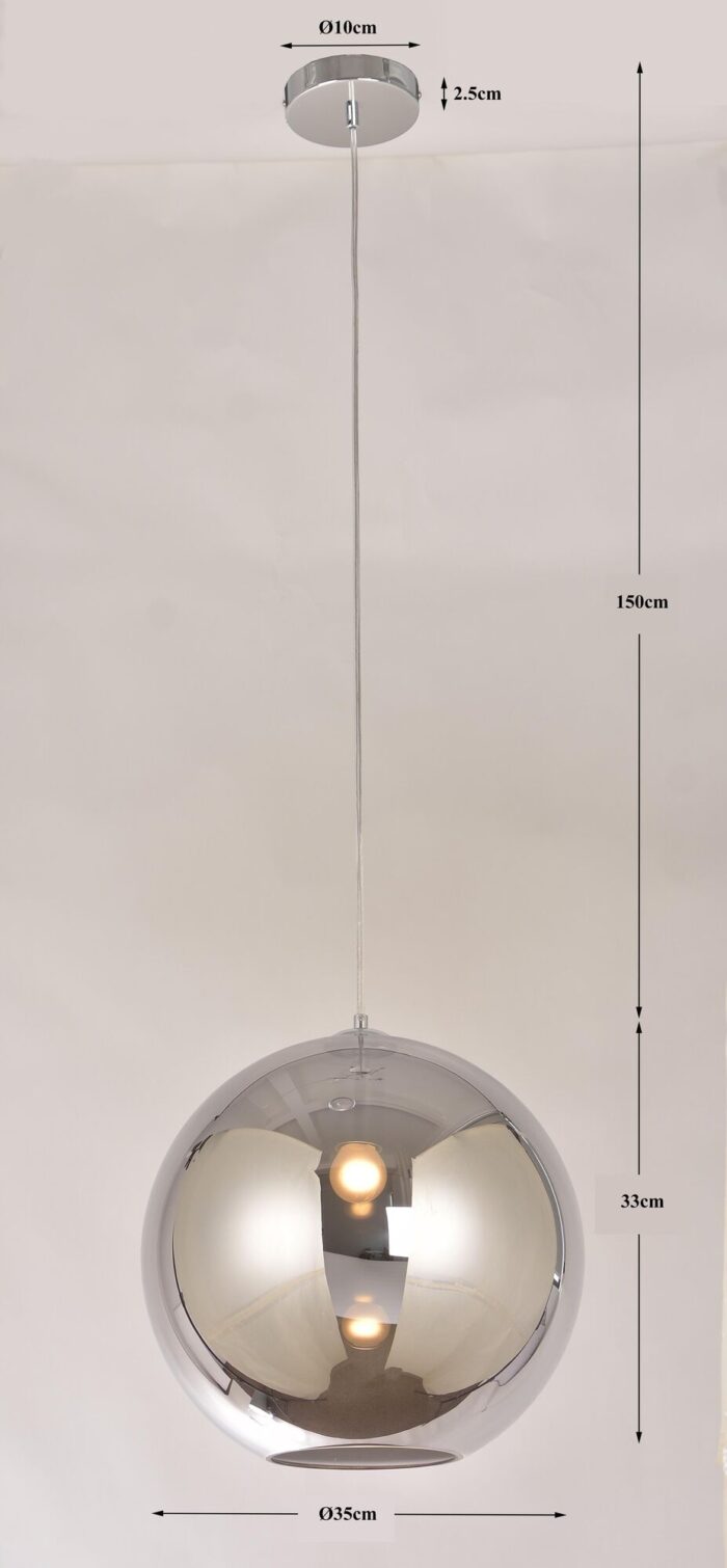 LUSTRĂ TIP PENDUL CALDAIA SILVER Ø35 CM