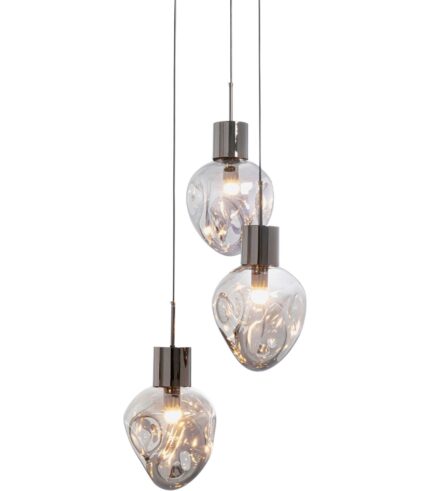 LUSTRĂ SUPERNOVA SMOKY TRE Ø45 CM GRI-ARGINTIU