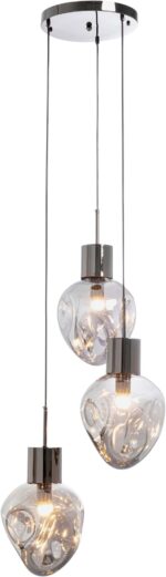 LUSTRĂ SUPERNOVA SMOKY TRE Ø45 CM GRI-ARGINTIU