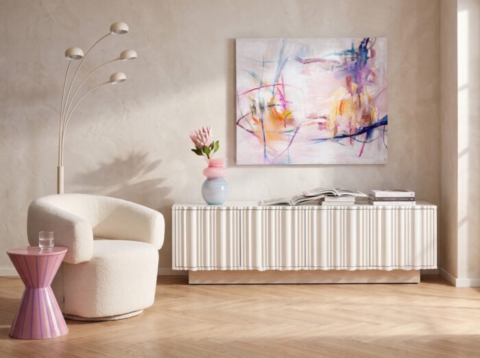COMODA JOASA STUCCO GRI 160X45 CM