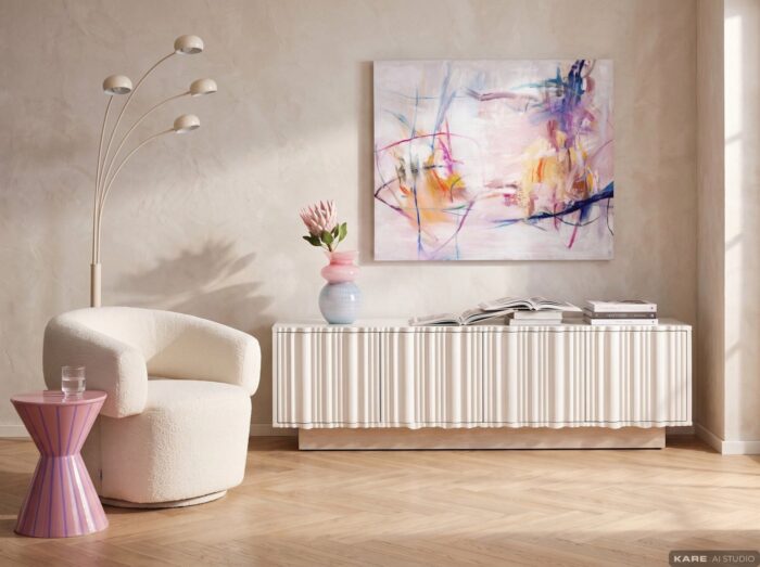 COMODA JOASA STUCCO GRI 160X45 CM