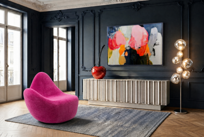 COMODA JOASA STUCCO GRI 160X45 CM