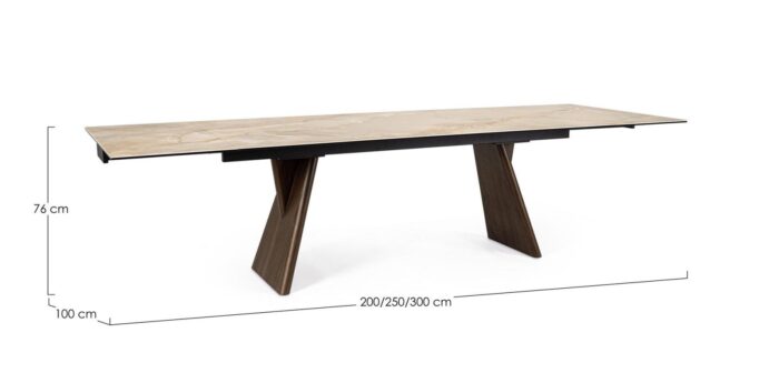 Masă Extensibilă Maikki 200/300x100 Nuc/Onix – imagine 3