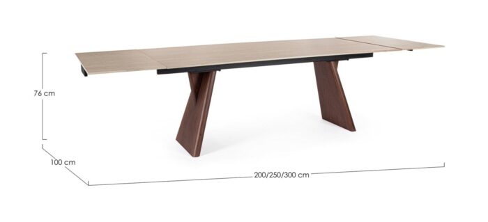 Masă Extensibilă Maikki 200/300x100 Nuc/Travertin – imagine 3