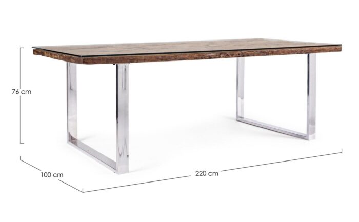 Masă Stanton 220x100 Cu Sticlă – imagine 2