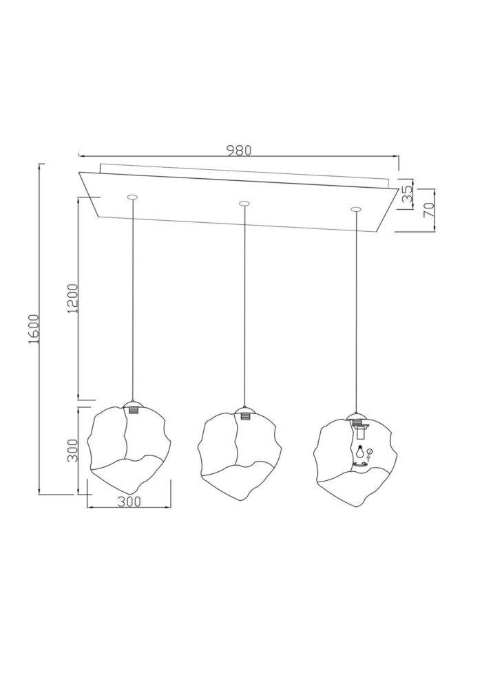 PENDUL AURA SMOKE 110 CM