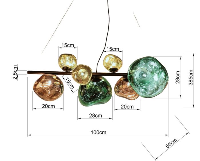 PENDUL BURBUJA COLORE 150 CM