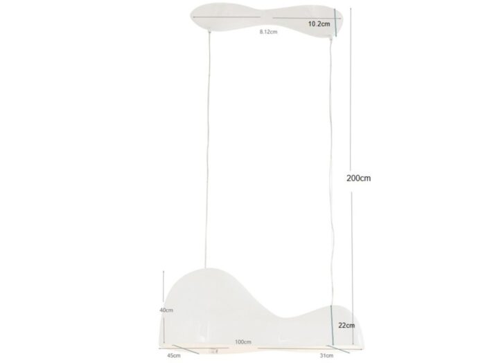 LUSTRĂ CLOUD BEAM DOUBLE ALBĂ 100 CM