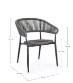 Scaun Algaida Antracit/Gri cu Cotiere