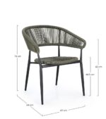 Scaun Algaida Antracit/Verde cu Cotiere