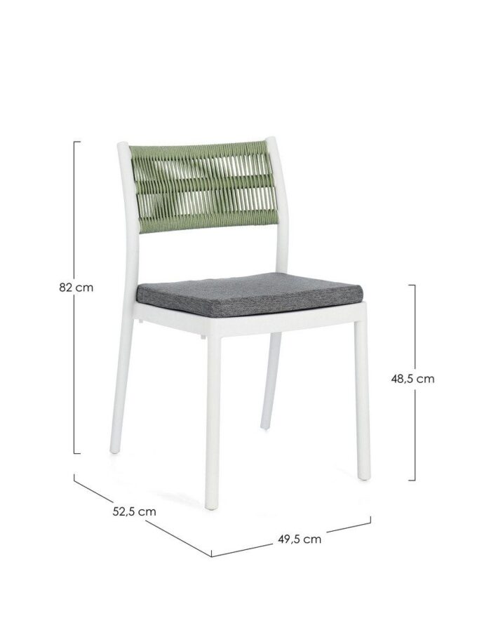Scaun Alvin Alb/Verde cu Pernă