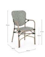 Scaun Cadeira Verde cu Cotiere