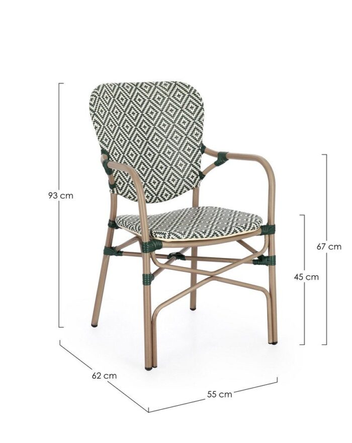 Scaun Cadeira Verde cu Cotiere