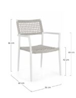 Scaun Caleta Alb Ja61 cu Cotiere