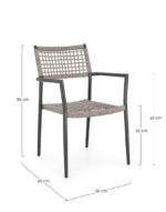 Scaun Caleta Antracit Ja60/Khaki cu Cotiere