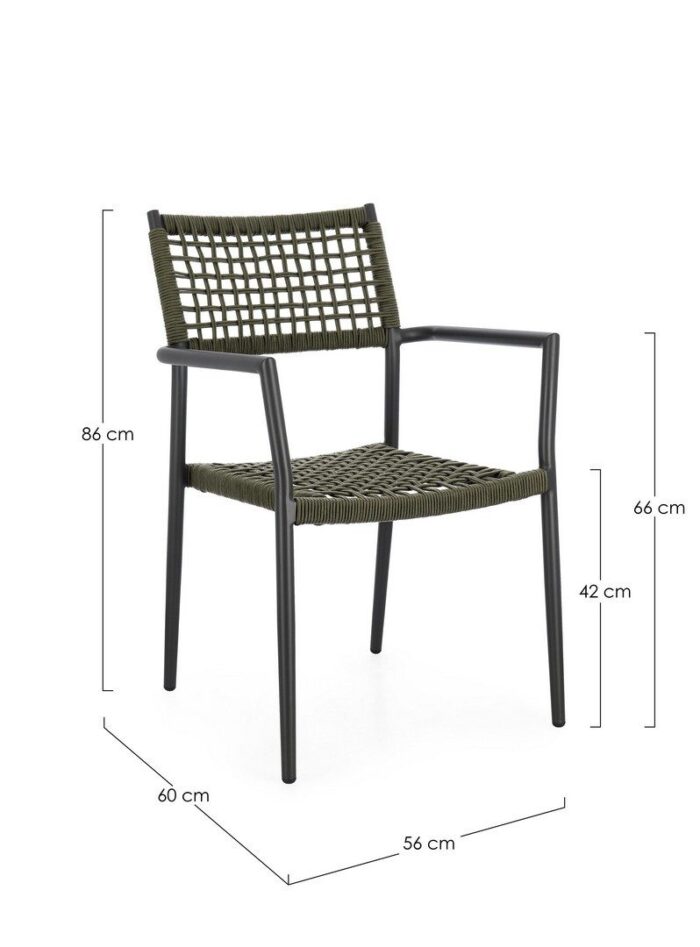 Scaun Caleta Antracit/Verde cu Cotiere