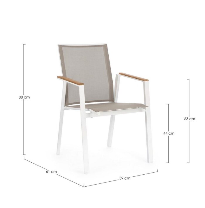 Scaun Cameron Alb Gk50 cu Cotiere