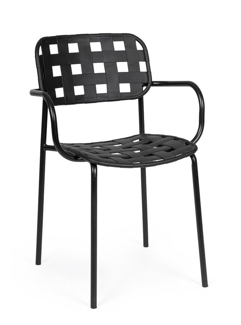Scaun Clover Negru cu Cotiere Scaun Clover Negru cu Cotiere