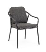 Scaun Edvige Antracit Jx55-Carbon cu Cotiere cu Pernă