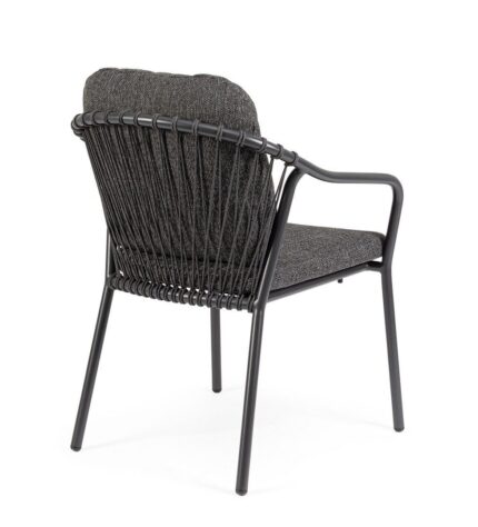 Scaun Edvige Antracit Jx55-Carbon cu Cotiere cu Pernă