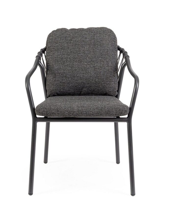 Scaun Edvige Antracit Jx55-Carbon cu Cotiere cu Pernă