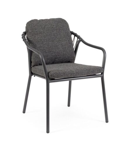 Scaun Edvige Antracit Jx55-Carbon cu Cotiere cu Pernă