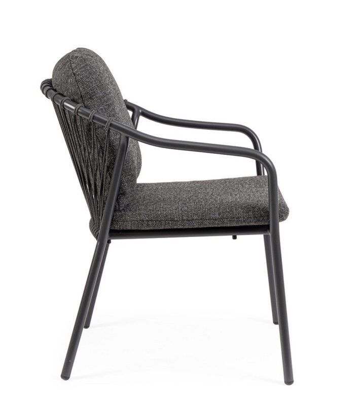 Scaun Edvige Antracit Jx55-Carbon cu Cotiere cu Pernă