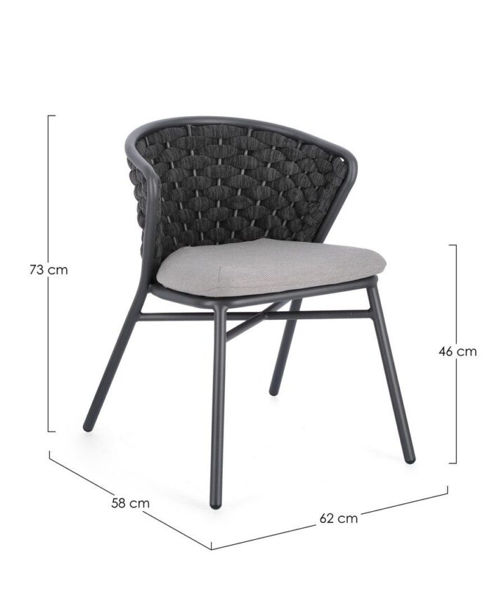 Scaun Harlow Antracit Qs22/Graphite cu Pernă