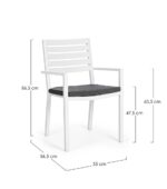 Scaun Helina Alb Ld30 cu Cotiere cu Pernă