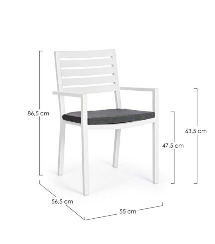 Scaun Helina Alb Ld30 cu Cotiere cu Pernă