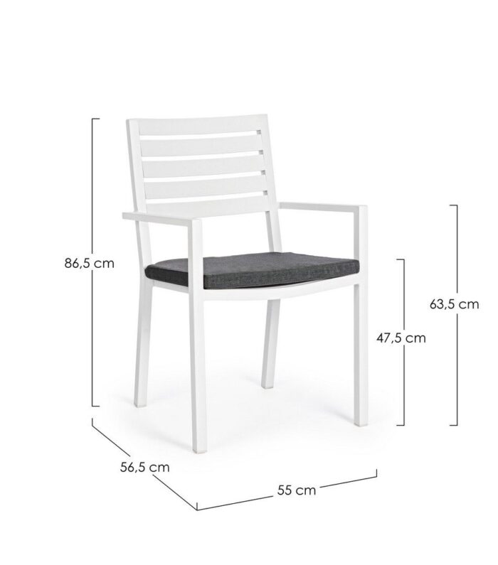 Scaun Helina Alb Ld30 cu Cotiere cu Pernă