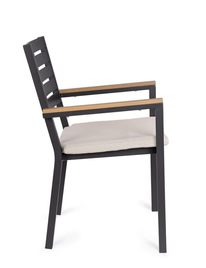 Scaun Henna Antracit Lh32 cu Cotiere cu Pernă