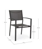 Scaun Hilde Antracit Lh32 cu Cotiere