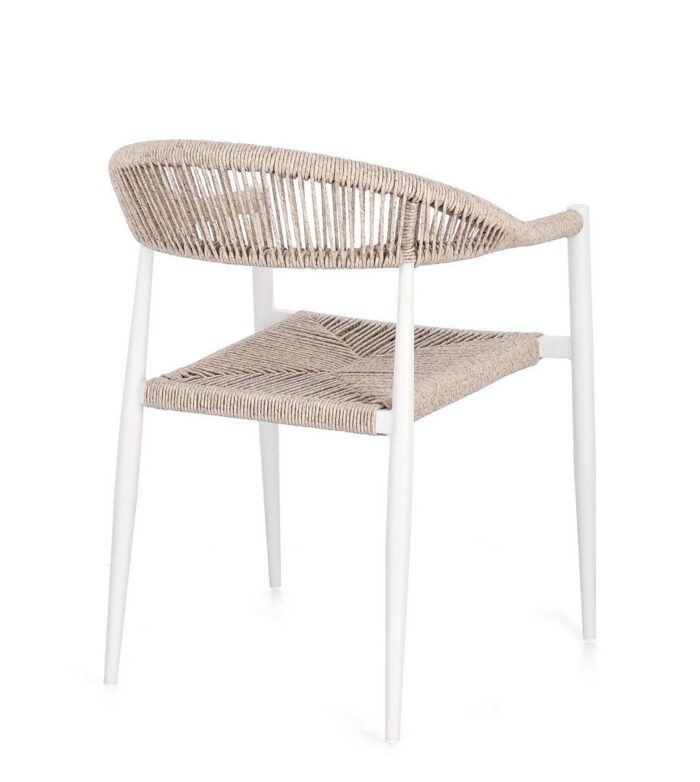 Scaun Jandia Alb Sa27/Beige cu Cotiere