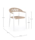 Scaun Jandia Alb Sa27/Beige cu Cotiere