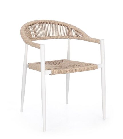 Scaun Jandia Alb Sa27/Beige cu Cotiere