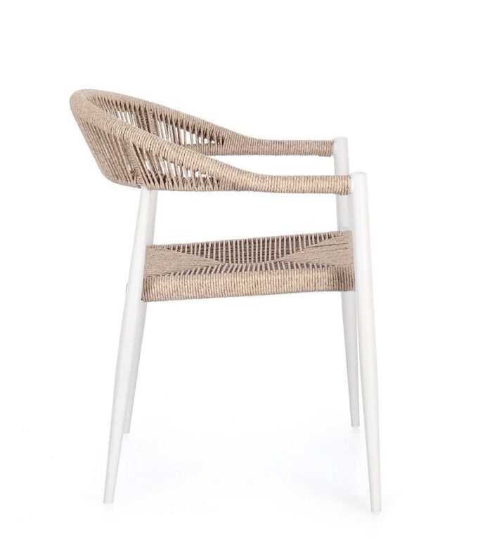 Scaun Jandia Alb Sa27/Beige cu Cotiere