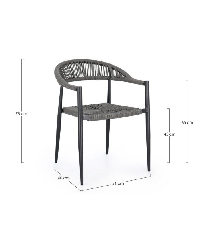 Scaun Jandia Antracit Sa26/Grigio cu Cotiere