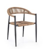 Scaun Jandia Antracit Sa26/Natural cu Cotiere