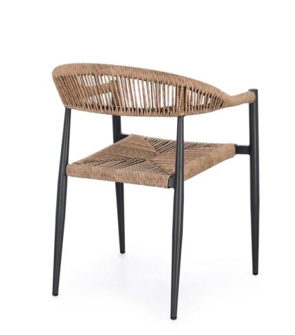Scaun Jandia Antracit Sa26/Natural cu Cotiere
