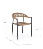 Scaun Jandia Antracit Sa26/Natural cu Cotiere
