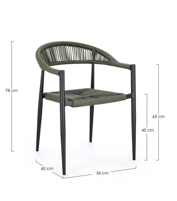 Scaun Jandia Antracit Sa26/Verde cu Cotiere