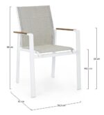 Scaun Kubik Alb Sj60 cu Cotiere