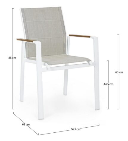 Scaun Kubik Alb Sj60 cu Cotiere