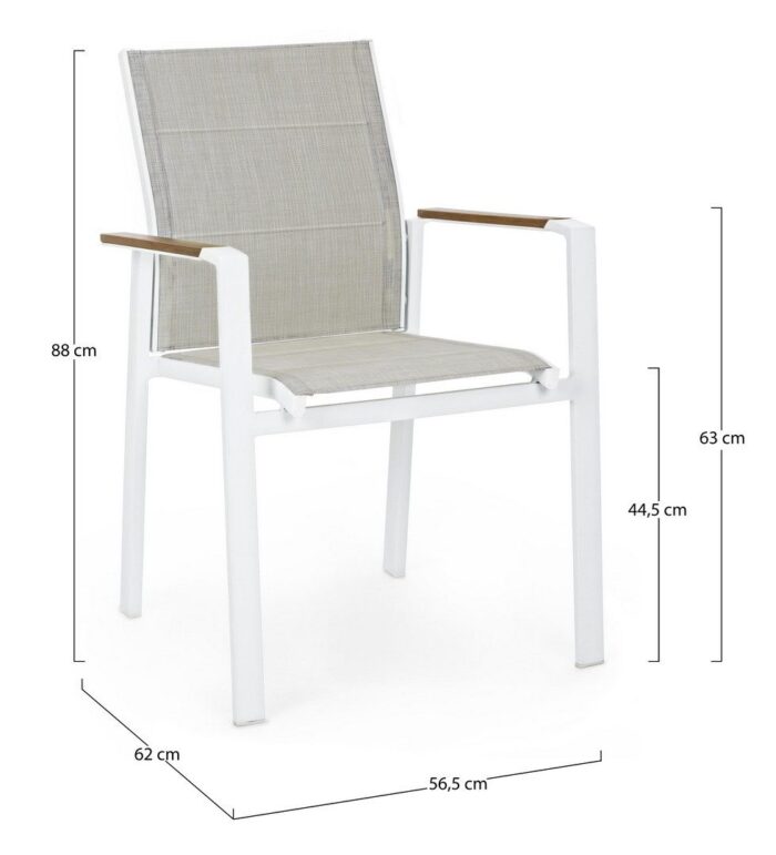 Scaun Kubik Alb Sj60 cu Cotiere