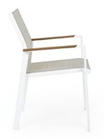 Scaun Kubik Alb Sj60 cu Cotiere